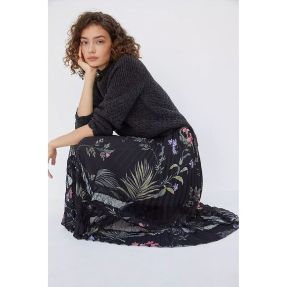 Anthropologie Daniel Rainn Narcisa Pleated Midi Skirt - Picture 4 of 12